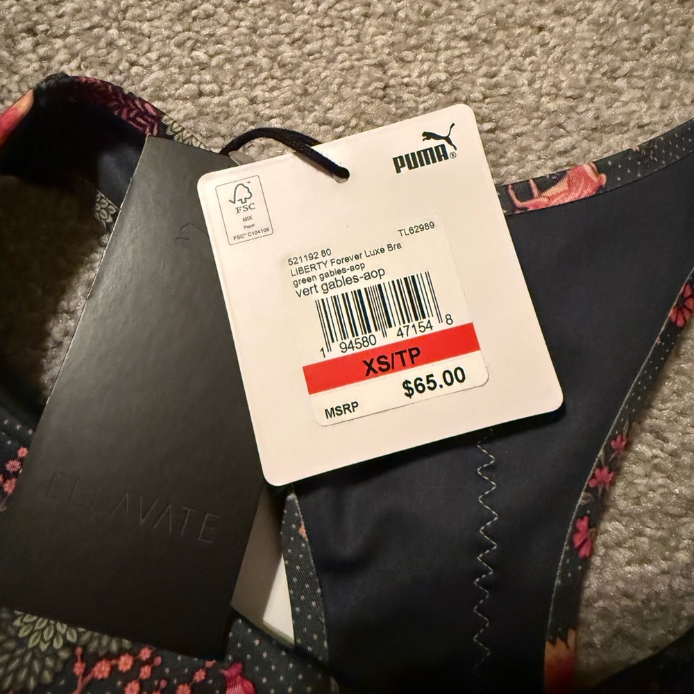 Puma Liberty Forever Luxe Bra Green Gables - Picture 2 of 5